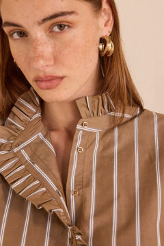 Picture of STRIPED LONG-SLEEVED COTTON BLOUSE SALIA